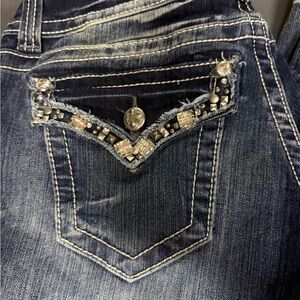 Miss Me Blue Embellished Designer Jeans